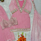 Pink Silk Mirror Work Sharara Set With Dupatta