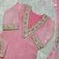 Pink Silk Mirror Work Sharara Set With Dupatta