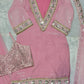 Pink Silk Mirror Work Sharara Set With Dupatta