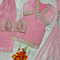 Pink Silk Mirror Work Sharara Set With Dupatta