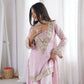 Pink Silk Mirror Work Sharara Set With Dupatta