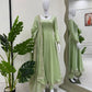 Pista Green Fendy Silk Anarkali Gown Set with Dupatta | Elegant Party & Festive Wear