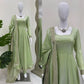 Pista Green Fendy Silk Anarkali Gown Set with Dupatta | Elegant Party & Festive Wear