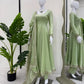 Pista Green Fendy Silk Anarkali Gown Set with Dupatta | Elegant Party & Festive Wear