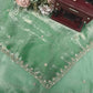 Pista Green Shimmer Saree with Sequin Work