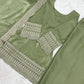 Pista Green Silk Kurta Farshi Salwar Set