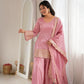 Pista Green Silk Kurta Farshi Salwar Set