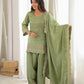 Pista Green Silk Kurta Farshi Salwar Set