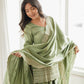 Pista Green Silk Kurta Farshi Salwar Set