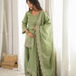 Pista Green Silk Kurta Farshi Salwar Set