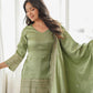 Pista Green Silk Kurta Farshi Salwar Set