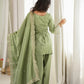 Pista Green Silk Kurta Farshi Salwar Set