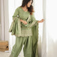 Pista Green Silk Kurta Farshi Salwar Set