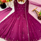Plum Allure Heavy Fox Georgette Embroidered Anarkali Gown Set