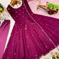 Plum Allure Heavy Fox Georgette Embroidered Anarkali Gown Set