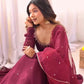 Plum Allure Heavy Fox Georgette Embroidered Anarkali Gown Set