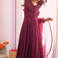Plum Allure Heavy Fox Georgette Embroidered Anarkali Gown Set