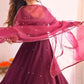 Plum Allure Heavy Fox Georgette Embroidered Anarkali Gown Set