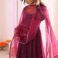 Plum Allure Heavy Fox Georgette Embroidered Anarkali Gown Set