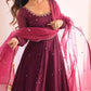 Plum Allure Heavy Fox Georgette Embroidered Anarkali Gown Set