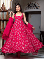 Plum Allure Heavy Fox Georgette Embroidered Anarkali Gown Set