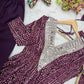 Plum Bandhani Mirror Anarkali Set