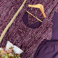 Plum Bandhani Mirror Anarkali Set