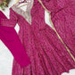 Plum Bandhani Mirror Anarkali Set