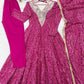 Plum Bandhani Mirror Anarkali Set