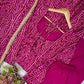 Plum Bandhani Mirror Anarkali Set