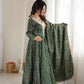 Plum Bandhani Mirror Anarkali Set
