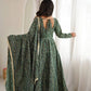 Plum Bandhani Mirror Anarkali Set