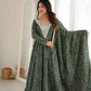 Plum Bandhani Mirror Anarkali Set