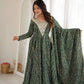 Plum Bandhani Mirror Anarkali Set