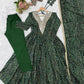 Plum Bandhani Mirror Anarkali Set