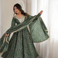 Plum Bandhani Mirror Anarkali Set