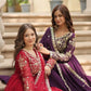 Plum Blooming Sequin Anarkali Gown Set
