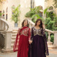 Plum Blooming Sequin Anarkali Gown Set