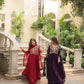 Plum Blooming Sequin Anarkali Gown Set