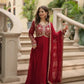 Plum Blooming Sequin Anarkali Gown Set