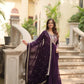 Plum Blooming Sequin Anarkali Gown Set
