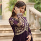 Plum Blooming Sequin Anarkali Gown Set