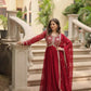 Plum Blooming Sequin Anarkali Gown Set