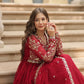 Plum Blooming Sequin Anarkali Gown Set