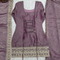 Plum Crunchy Silk Embroidery Sharara Set