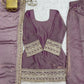 Plum Crunchy Silk Embroidery Sharara Set