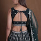 Plum Georgette Zari Bridal Lehenga with Dupatta