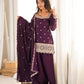 Plum Zari Farshi Sharara Set
