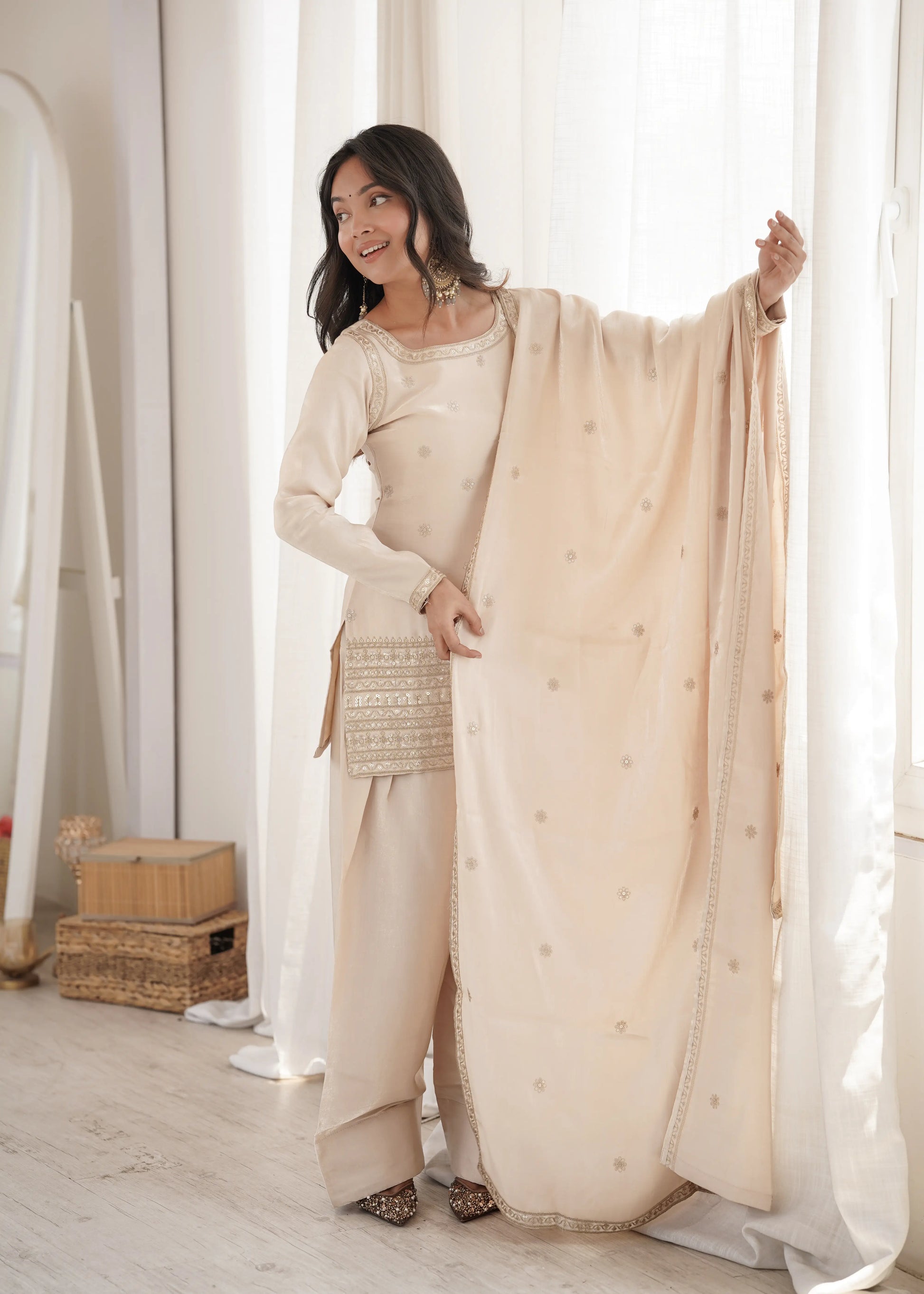Plum Zari Farshi Sharara Set