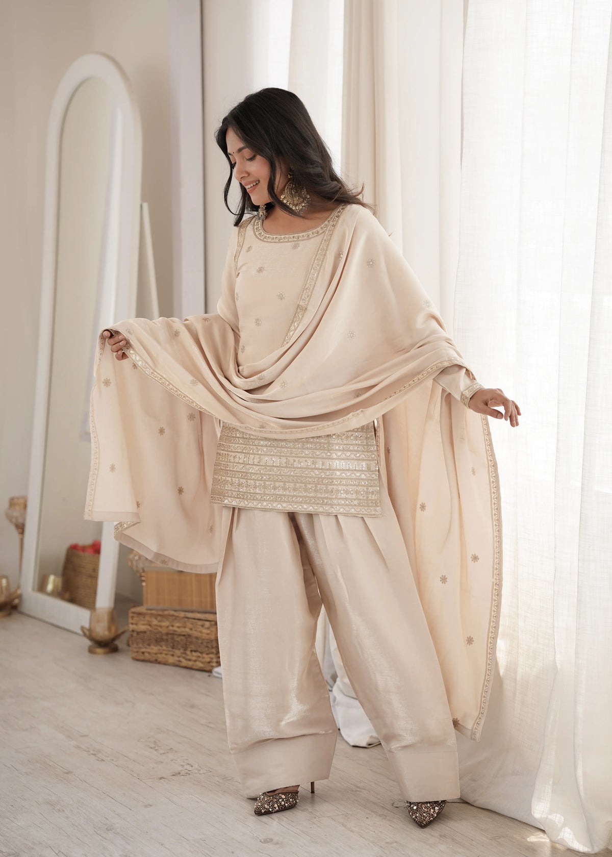 Plum Zari Farshi Sharara Set